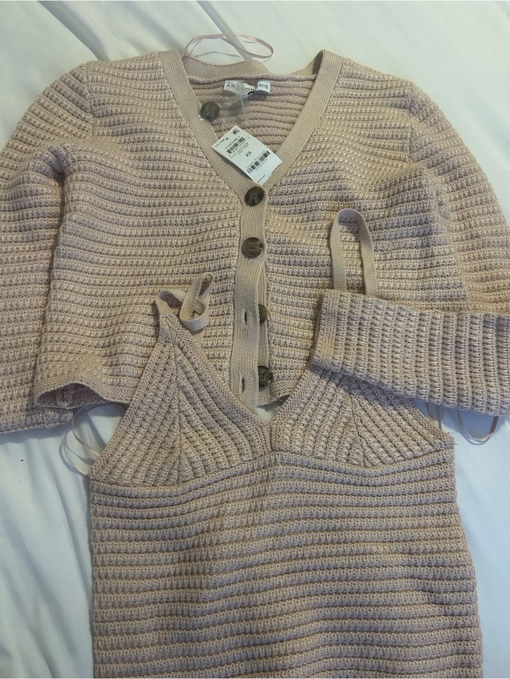 Blush Knit Cardigan & Tank Set - Blush Pink